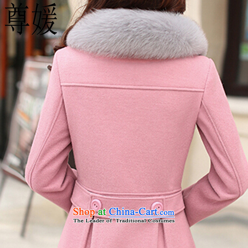 Extreme yuan by 2015 autumn and winter new gross girls jacket? long hair a wool coat Korean female jacket Sau San video thin 5048 pink , L, extreme yuan , , , shopping on the Internet