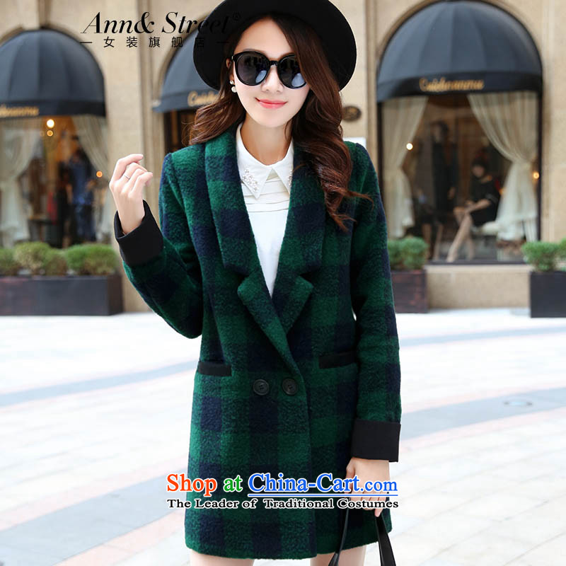 Anne Road 2015 autumn and winter New Women Korean female jacket compartments in gross? Long Sau San video thin a wool coat female Green Grid XXL, Anne Avenue (annstreet) , , , shopping on the Internet