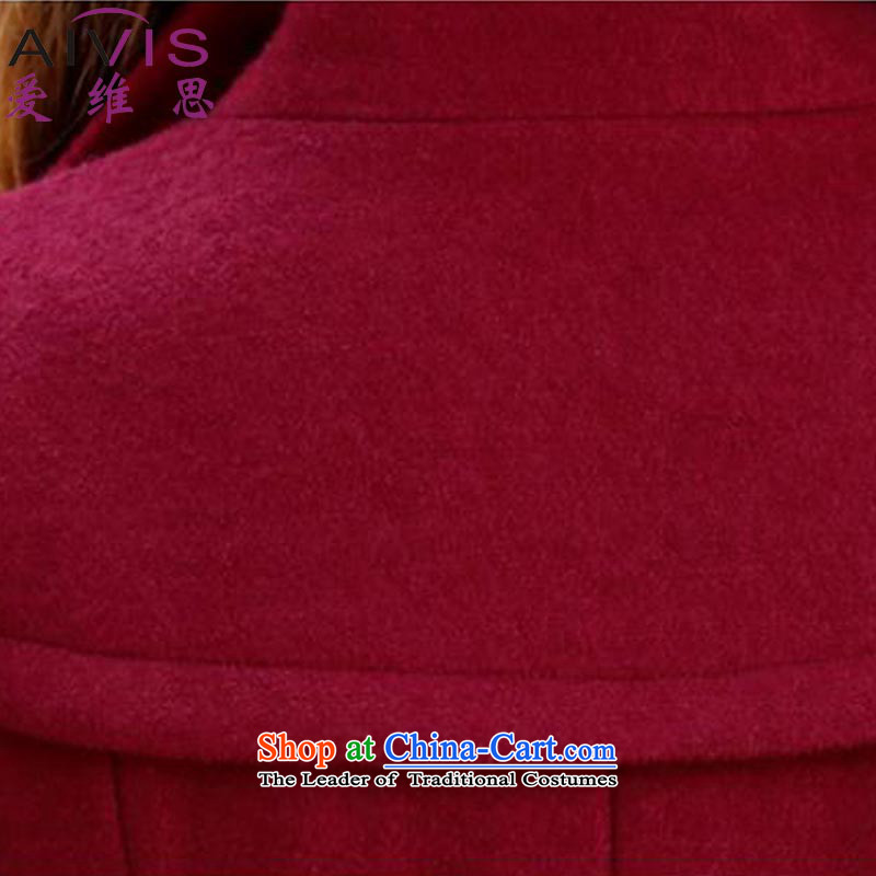 Love Rowse 2015 autumn and winter new women in Korean Sau San long double-a wool coat gross wine red jacket? , L, love ROWSE has been pressed shopping on the Internet
