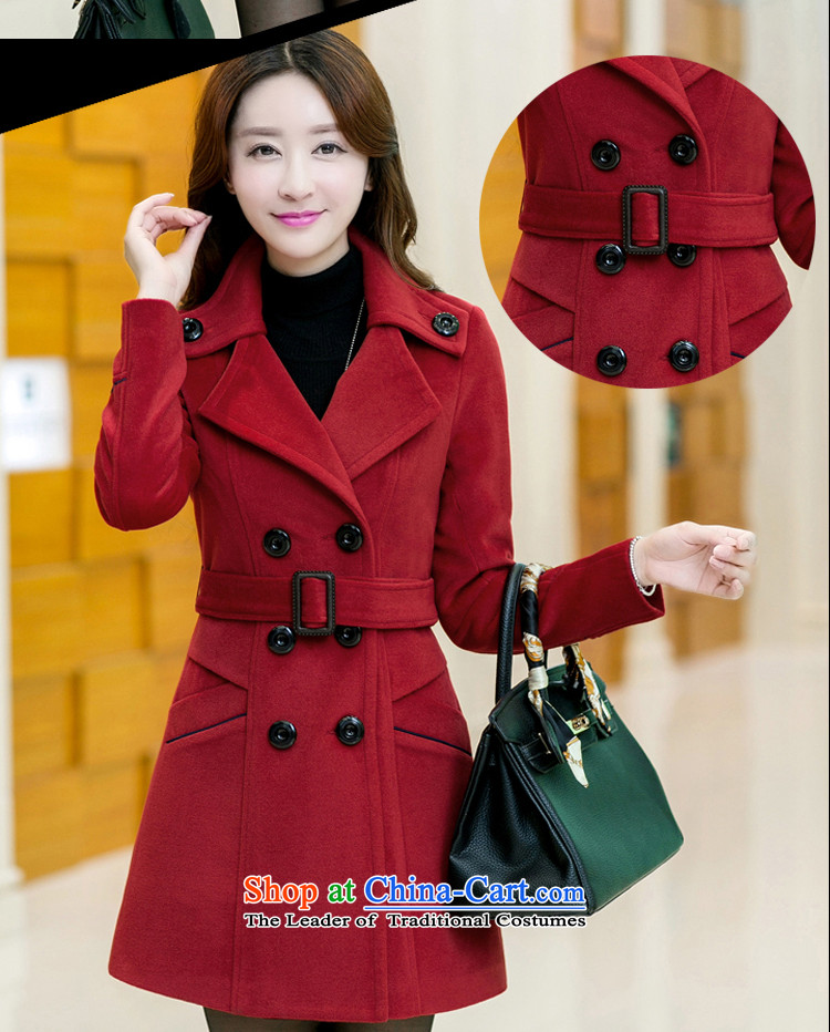 Sin has been Women Korean 2015 autumn and winter New Sau San? long coats Gross Gross large cashmere overcoat so Coat female wine red thick warm hot recommended pictures, prices, brand platters! The elections are supplied in the national character of distribution, so action, buy now enjoy more preferential! As soon as possible.