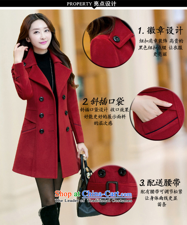 Sin has been Women Korean 2015 autumn and winter New Sau San? long coats Gross Gross large cashmere overcoat so Coat female wine red thick warm hot recommended pictures, prices, brand platters! The elections are supplied in the national character of distribution, so action, buy now enjoy more preferential! As soon as possible.