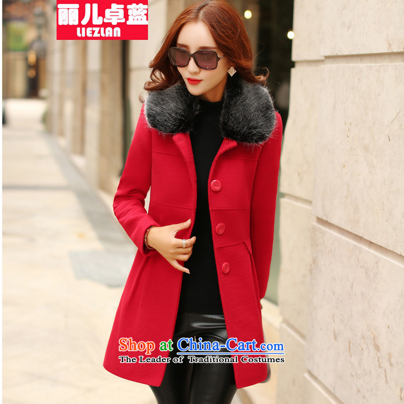 Doris Cheuk-blue 2015 autumn and winter new Korean thick a woolen coat jacket in gross? Long Large Pink (gross) for M, really Doris Cheuk-lam , , , shopping on the Internet
