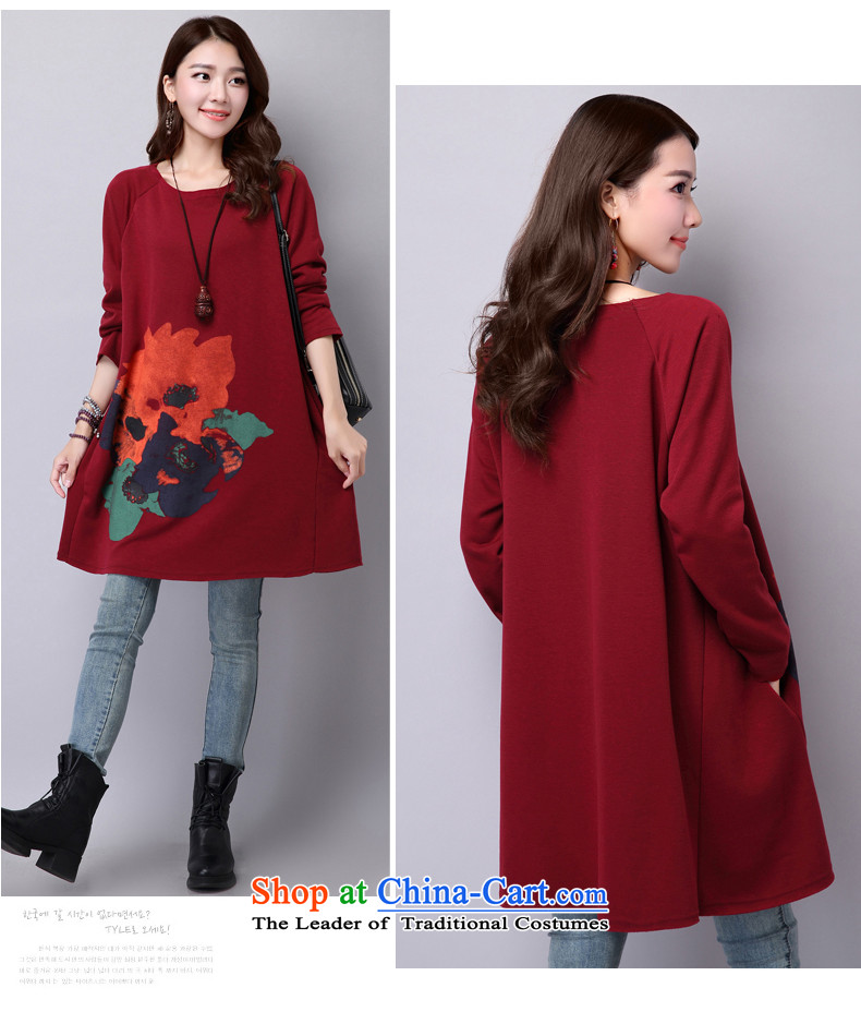 2015 Autumn and Winter Korea MEISUDI version of large numbers of female add lint-free thick loose stamp forming the thin graphics long-sleeved black skirt XXL picture, prices, brand platters! The elections are supplied in the national character of distribution, so action, buy now enjoy more preferential! As soon as possible.