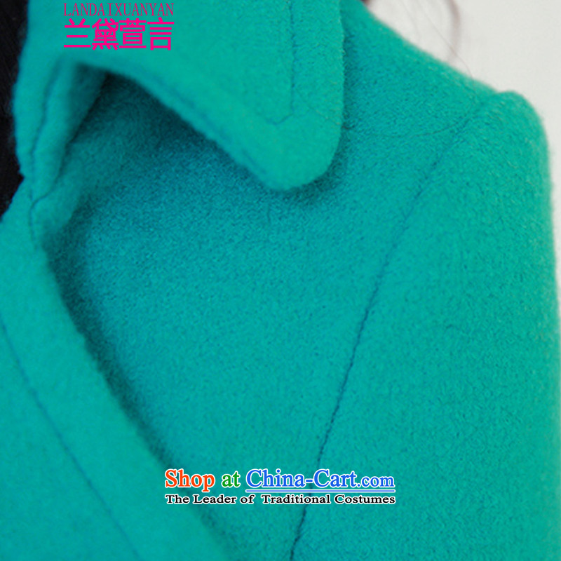 Lauder Xuan statement? female COAT 2015 gross winter clothing new women in Korean Sau San)? long jacket female Lauder, L, Green 6539 Xuan (LANDAIXUANYAN) , , , shopping on the Internet