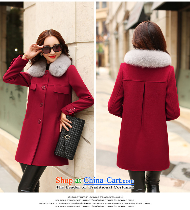 Night table wind   2015 Winter New Fox for Korean Gross Gross jacket girl who decorated? In long coats female MN1)? large red L picture, prices, brand platters! The elections are supplied in the national character of distribution, so action, buy now enjoy more preferential! As soon as possible.