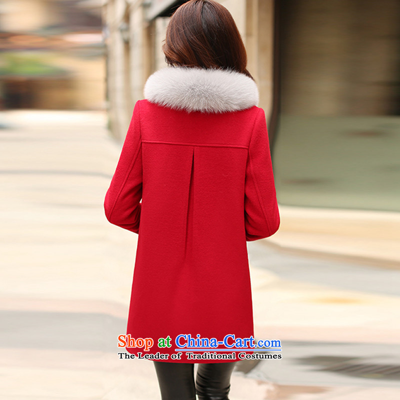 Night table wind   2015 Winter New Fox for Korean Gross Gross jacket girl who decorated? In long coats female MN1)? large red , L, night tables (yelanfengjing wind) , , , shopping on the Internet