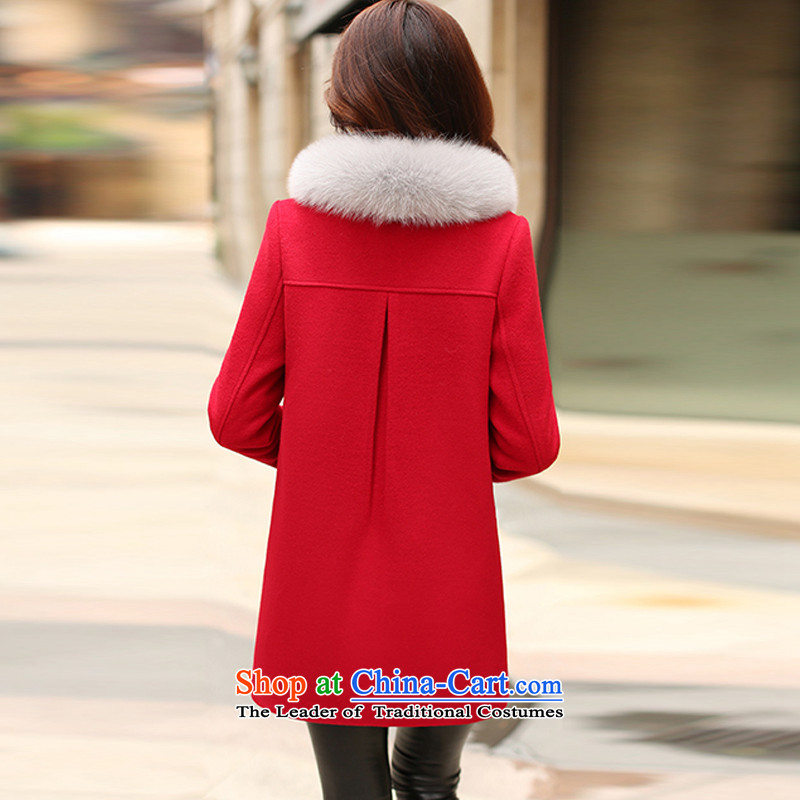 The   2015 winter Princess Memnarch New Fox for Korean Gross Gross jacket girl who decorated? In long coats MN1)? female Red M, Princess (feikete Memnarch) , , , shopping on the Internet