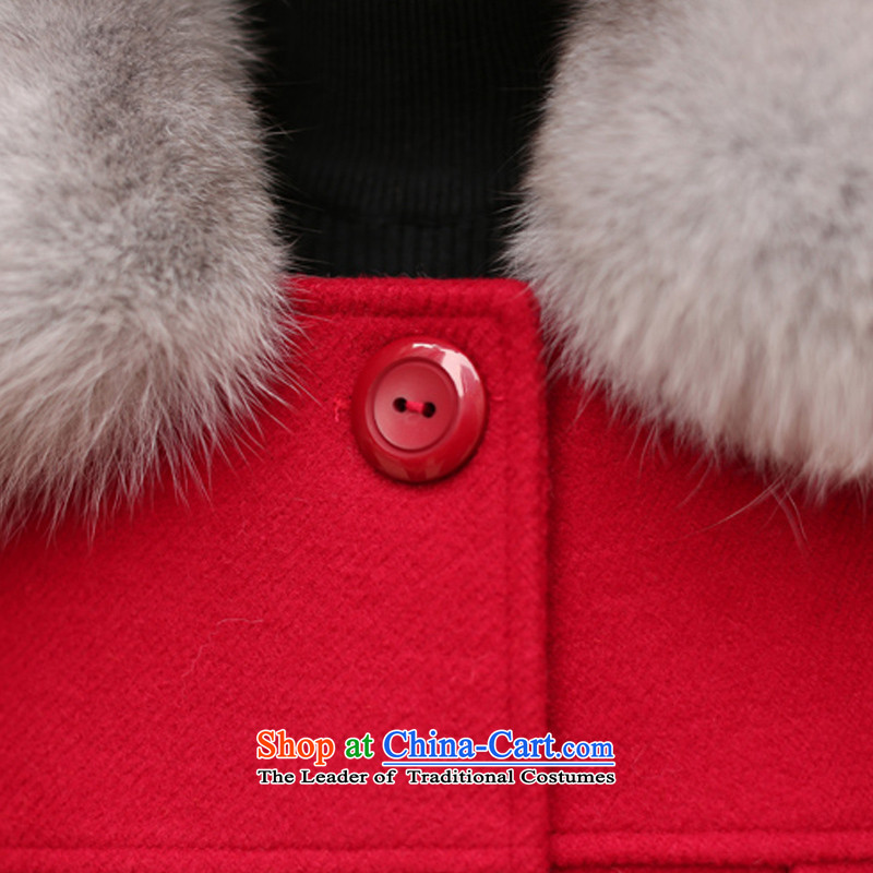 The   2015 winter Princess Memnarch New Fox for Korean Gross Gross jacket girl who decorated? In long coats MN1)? female Red M, Princess (feikete Memnarch) , , , shopping on the Internet