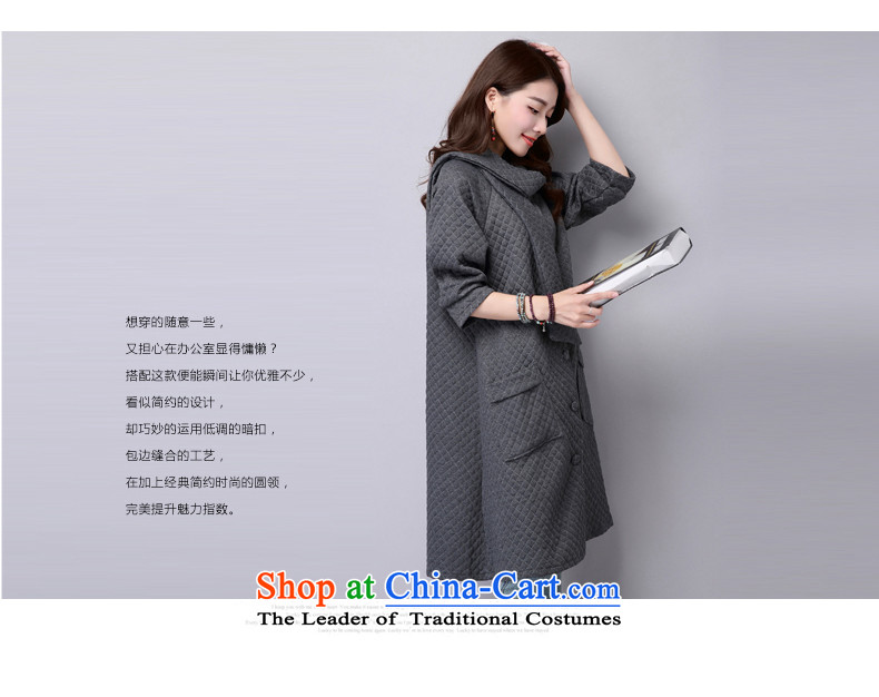 2015 Autumn and Winter Korea MEISUDI version of large numbers of ladies loose video thin wild folder in pure color cotton long cardigan jacket dark blue XXL picture, prices, brand platters! The elections are supplied in the national character of distribution, so action, buy now enjoy more preferential! As soon as possible.