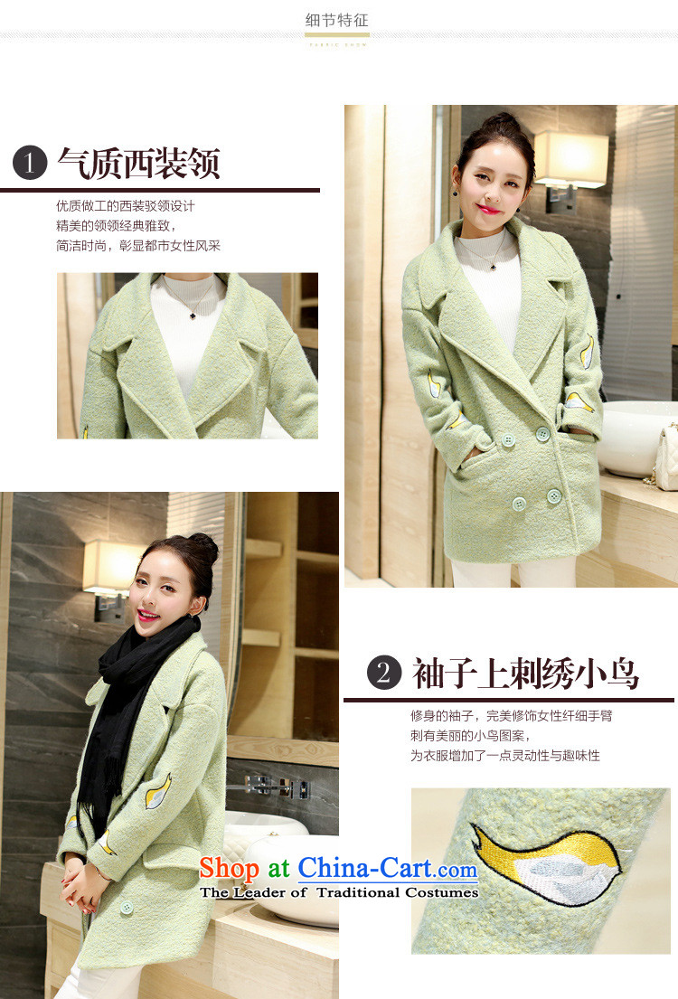 Korean figure Connie autumn and winter 2015 new small wind jacket is Heung gross in long bold Ms. Jacket Wool tweed coats Korean? 
