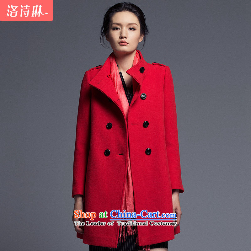 The poem Lin?2015 LUXLEAD winter clothing new products collar double-H-wild in long coats of lint? large red?S