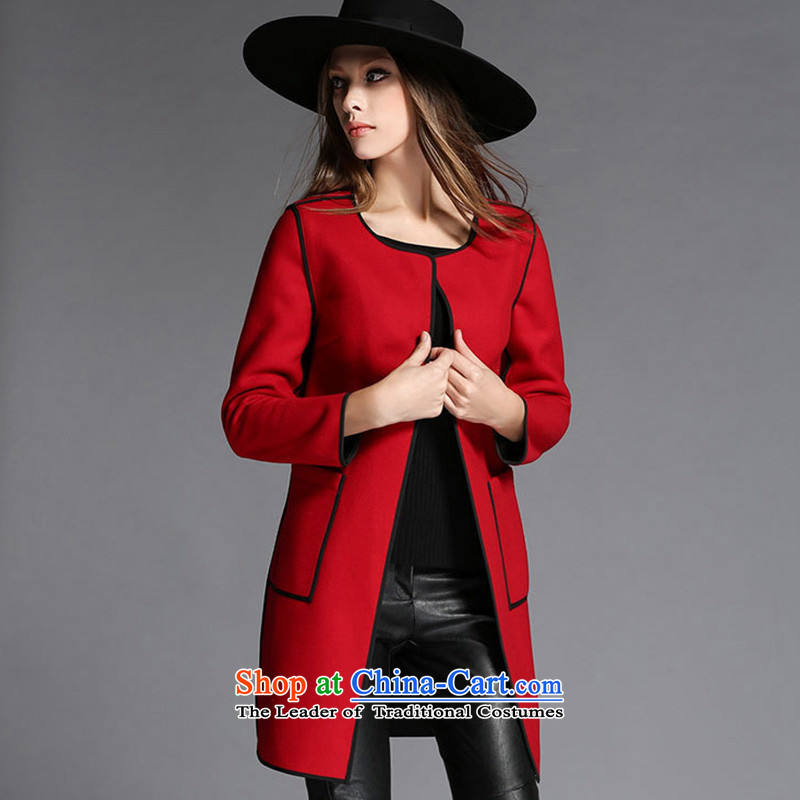 2015 Autumn and winter new Western women xl mm thick hair? In long long-sleeved jacket double-side 4XL, red cloak-yeon (shangongyan good palace) , , , shopping on the Internet