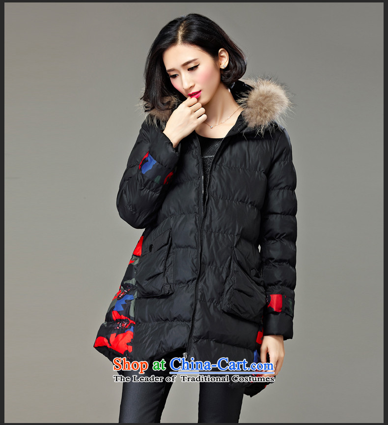 2015 MM to thick cotton coat xl jacket in autumn and winter long new women's 200catty thick hair for cotton sister retro-thick black jacket XXL recommendations robe 120-145 catty picture, prices, brand platters! The elections are supplied in the national character of distribution, so action, buy now enjoy more preferential! As soon as possible.