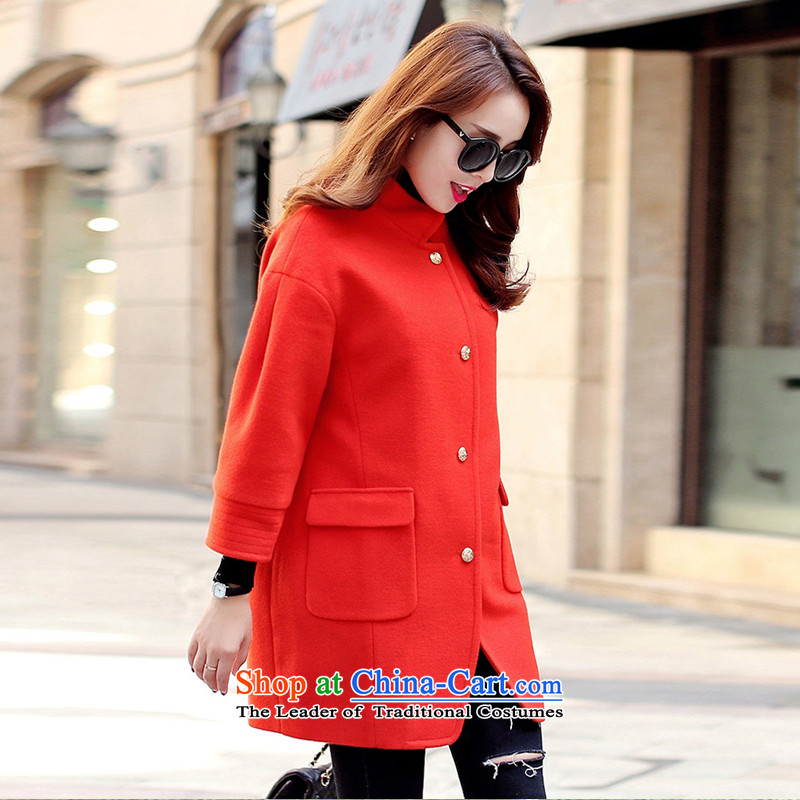 The Korean version of the wild pure color in the long jacket, Orange XL, Chemist (XINYARAN Xin) , , , shopping on the Internet