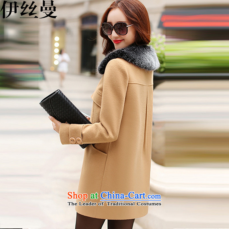 El Wire Cayman 2015 autumn and winter new products Women warm gross a wool coat khaki FF5047 M code of the population of the Cayman , , , shopping on the Internet