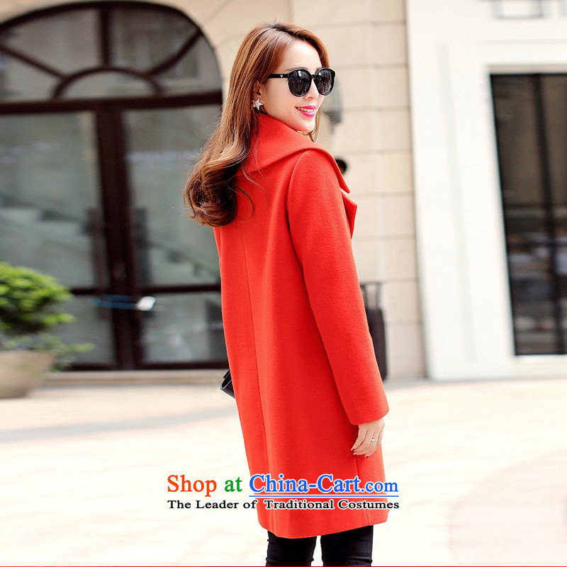 The Korean version of the wild pure color in the long jacket, orange M Xin, Chemist (XINYARAN) , , , shopping on the Internet