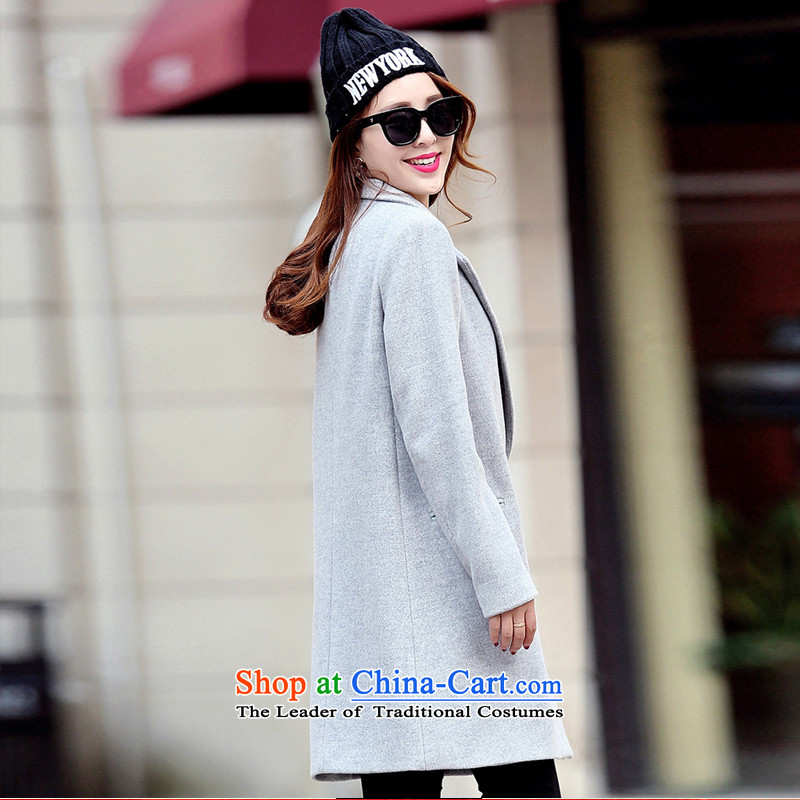 The Korean version of the wild in pure color jacket, gray XXL, long Xin, Chemist (XINYARAN) , , , shopping on the Internet