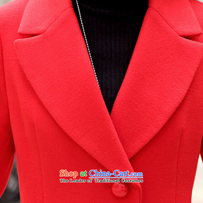 The Korean version of the sleek and versatile solid color coats of red M, Sau San Xin, Chemist ( , , , ) XINYARAN shopping on the Internet