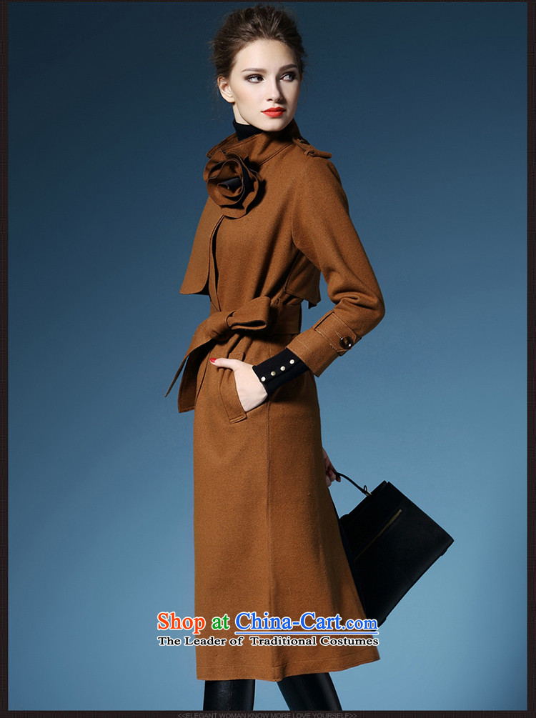 El Nina Winter 2015 New Product gross? jacket a wool coat girl in autumn and winter coat long temperament Sau San Korean autumn replacing han-beom and color pictures, prices, L/165 brand platters! The elections are supplied in the national character of distribution, so action, buy now enjoy more preferential! As soon as possible.