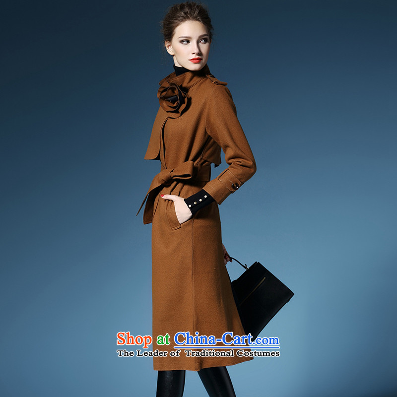El Nina Winter 2015 New Product gross? jacket a wool coat girl in autumn and winter coat long temperament Sau San Korean autumn replacing han-beom and color of Nina (L/165, helene & co) , , , shopping on the Internet