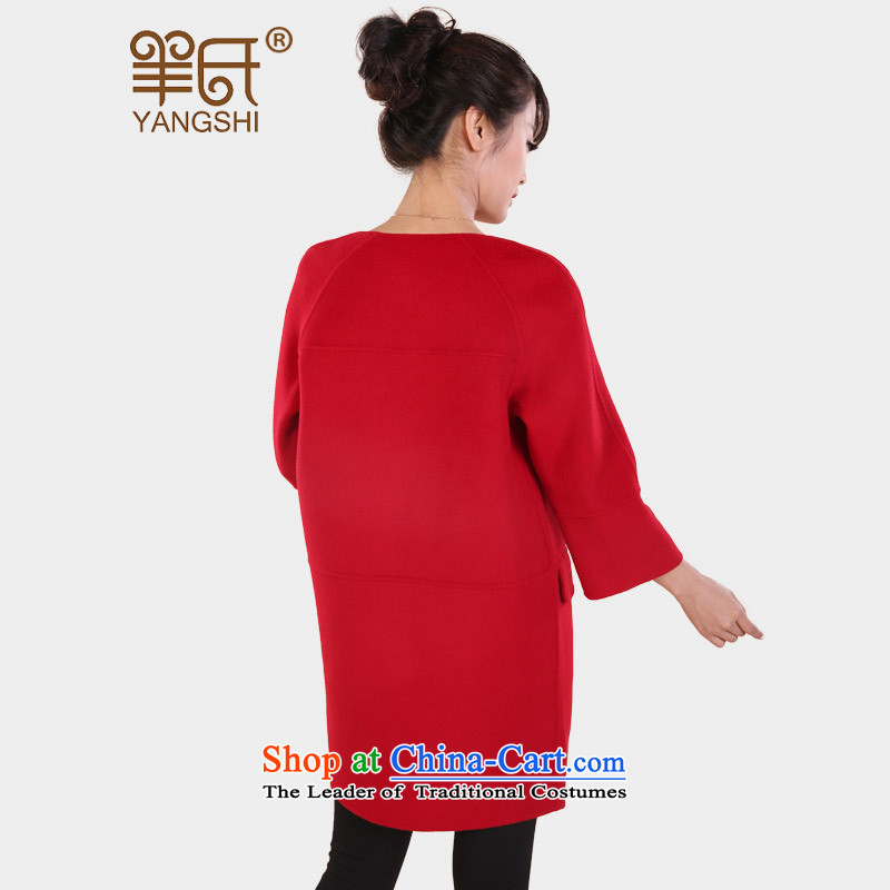 Cashmere overcoat wool sheep's coats female winter 2015? the new winter coats in long hair?) wool coat large red L/165,? (YANGSHI sheep) , , , shopping on the Internet