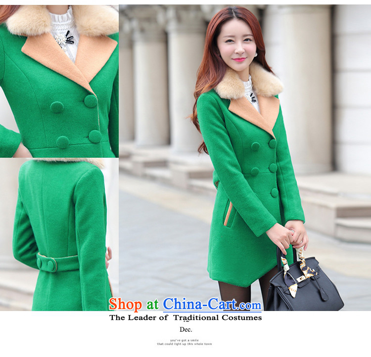 Sin has loaded the autumn and winter 2015 new Korean women in large long hair Sau San? jacket cashmere duplex a wool coat female green   M picture, prices, brand platters! The elections are supplied in the national character of distribution, so action, buy now enjoy more preferential! As soon as possible.