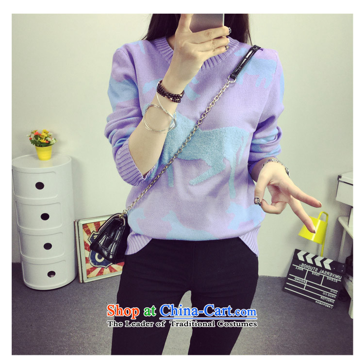 Five Rams City larger sweater 2015 autumn and winter new to xl knitwear thick sister, knitting sweater video thin light purple XXL/130-160 183 catties picture, prices, brand platters! The elections are supplied in the national character of distribution, so action, buy now enjoy more preferential! As soon as possible.
