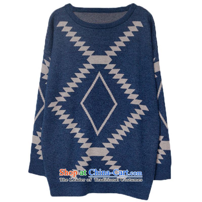 Five Rams City larger sweater 2015 autumn and winter new to xl knitwear thick sister, knitting sweater video thin 235 physical is blue XXL recommendations 120-140 around 922.747, Five Rams City shopping on the Internet has been pressed.