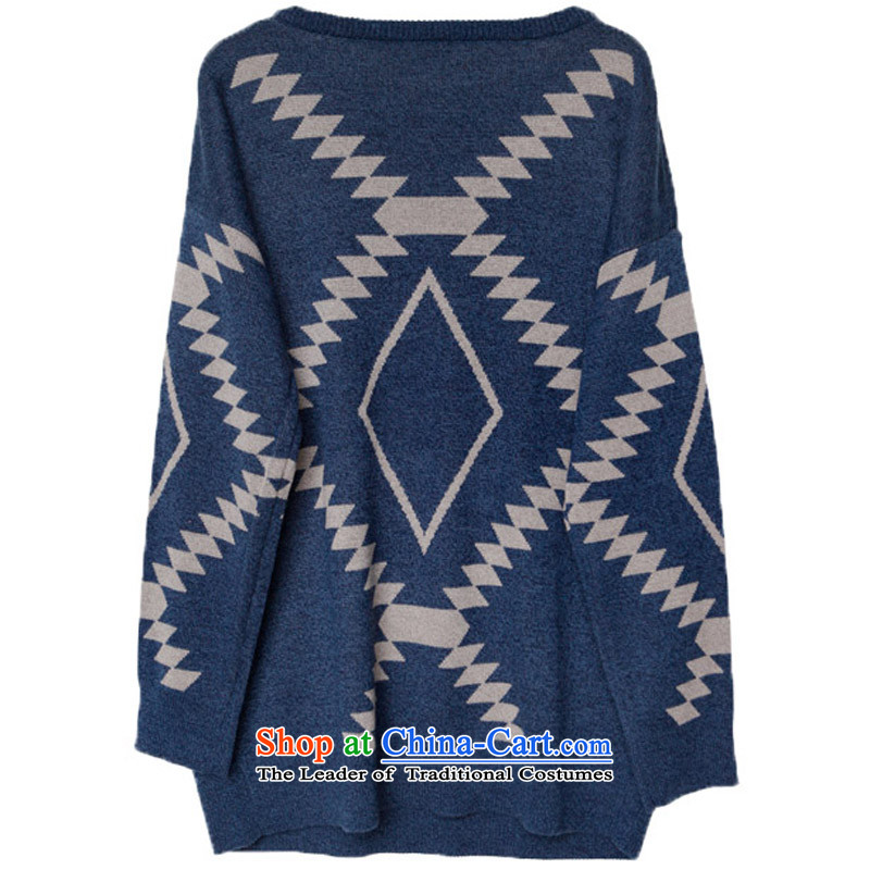 Five Rams City larger sweater 2015 autumn and winter new to xl knitwear thick sister, knitting sweater video thin 235 physical is blue XXL recommendations 120-140 around 922.747, Five Rams City shopping on the Internet has been pressed.