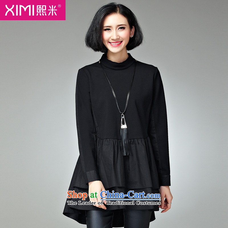 Hee-m thick MM to 2015 XL women, Hin thin, thick autumn and winter in new clothes 200 long catty thick sister stylish black skirt2XL