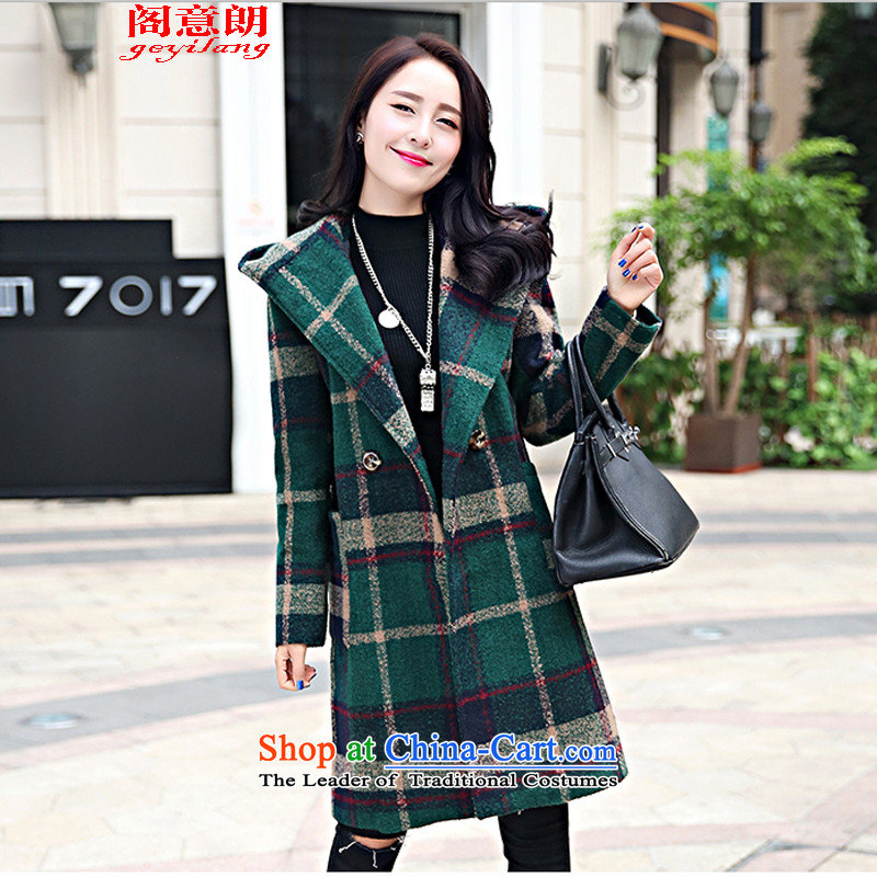 The Cabinet to the Korean version of the Yuen Long 2015 stylish autumn for women in long long-sleeved sweater coats female 09116A gross? The Green Grid - COTTON?M