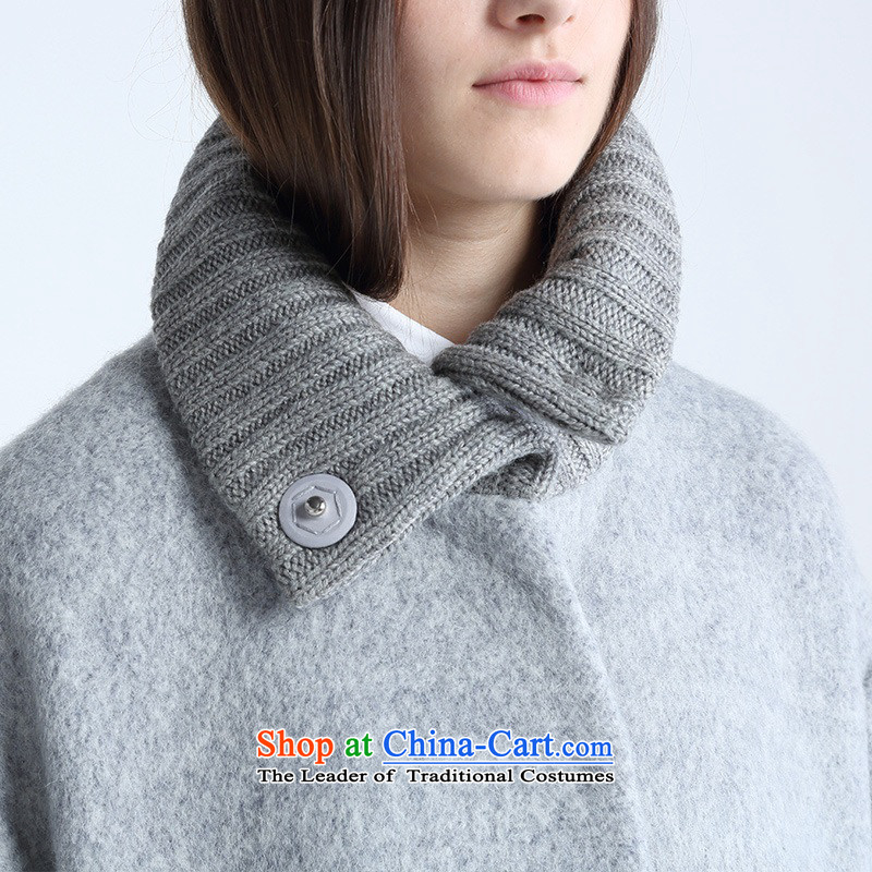 In winter, of d'zzit knitting collar in a straight long strap woolen coat 354G289 middle gray 155xs,d'zzit,,, shopping on the Internet
