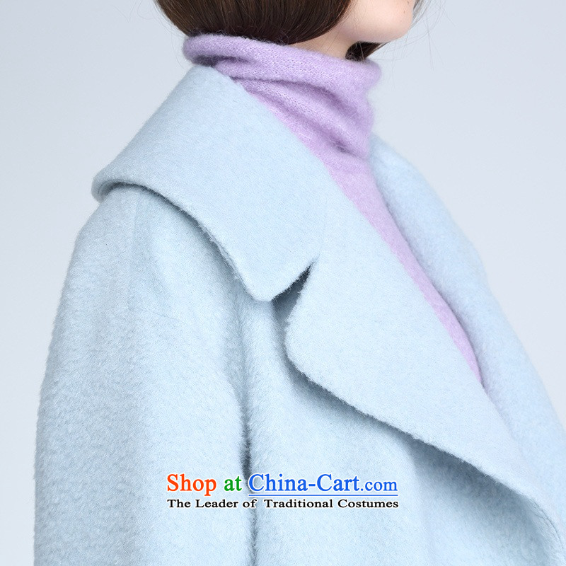 In winter, of d'zzit retro-barrel long woolen coat 354G398 light green blue 155xs,d'zzit,,, shopping on the Internet