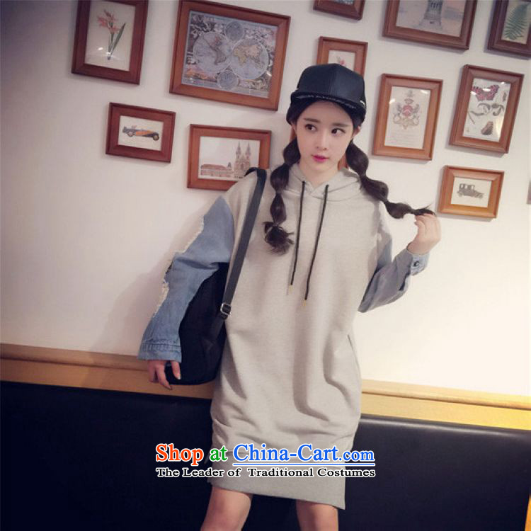Sophie 2015 autumn and winter left of Korean to increase women's code thick mm video thin cowboy stitching stamp in long skirt sweater 200 catties better wearing black XXXXL picture, prices, brand platters! The elections are supplied in the national character of distribution, so action, buy now enjoy more preferential! As soon as possible.