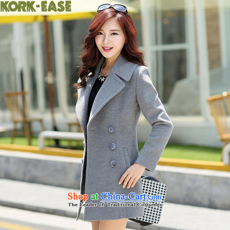 Kork-ease)?? new coats female autumn and winter coats female Korean gross? long version of this long jacket for women on the new 1568 gray winter XXL,KORK-EASE,,, shopping on the Internet