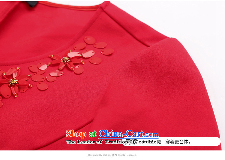 Msshe xl women 2015 new winter clothing 200 catties stylish manually staple bead aristocratic dresses 10438 Red 3XL picture, prices, brand platters! The elections are supplied in the national character of distribution, so action, buy now enjoy more preferential! As soon as possible.