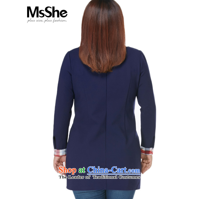 Msshe xl women 2015 new winter clothing 200 catties stitching grid long skirt shirt, long pre-sale 10856 blue 2XL- pre-sale on 10 December, the arrival of Susan Carroll, poetry Yee (MSSHE),,, shopping on the Internet