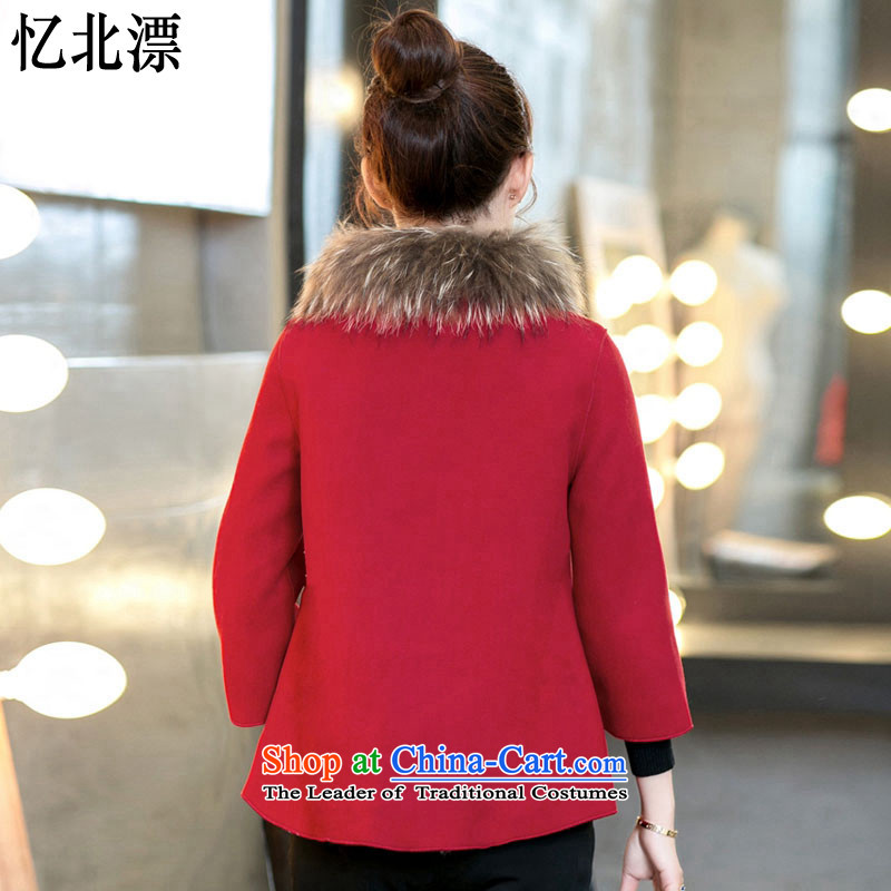 Recalling that the 2015 Winter North drift-new Korean small incense wind-thick cloak a coat of long-sleeved shawl short hair? female 3329 red cloak XL, recalling that the North has been pressed drift-shopping on the Internet