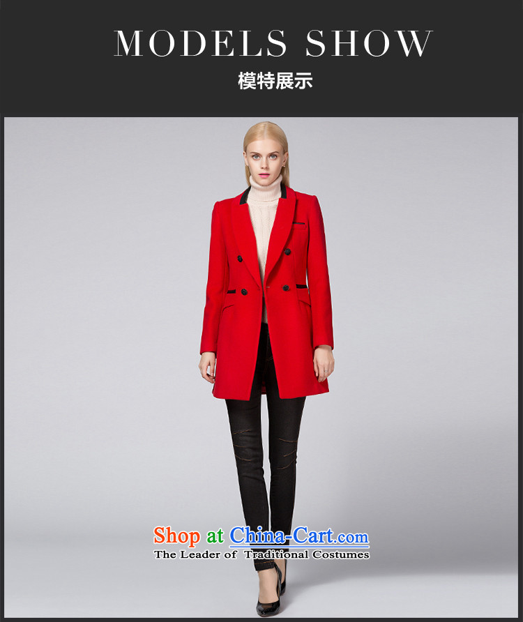 Ditto Dutout 2015 autumn and winter New PU stitching for wild fashion, long hair? D13DR568 jacket red L picture, prices, brand platters! The elections are supplied in the national character of distribution, so action, buy now enjoy more preferential! As soon as possible.