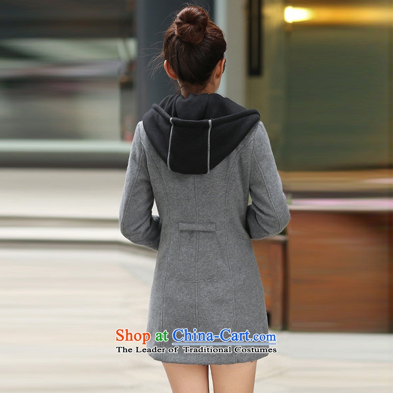 Morning to 2015 winter new larger female plus lint-free color plane with cap reinforcement sweater jacket thick mm thin long-sleeved zipper Sau San video jacket Gray L recommendations 110-120, morning to , , , shopping on the Internet