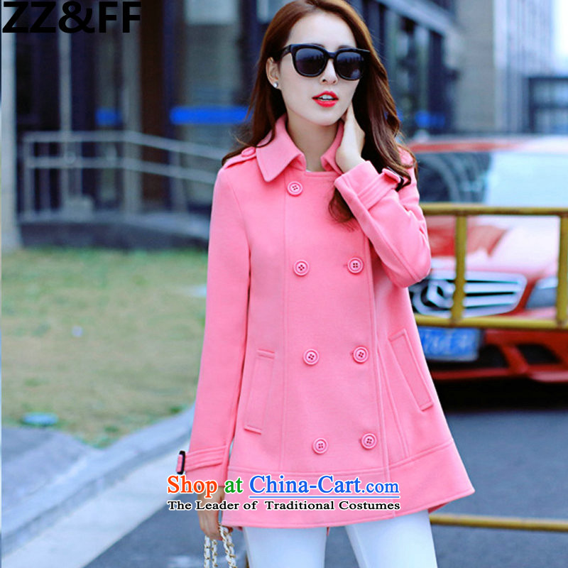 Zz_ff 2015 XL women Fall_Winter Collections new fat mm to cloak-windbreaker gross a jacket coat pink?5XL_? recommendations 180-200 catties_