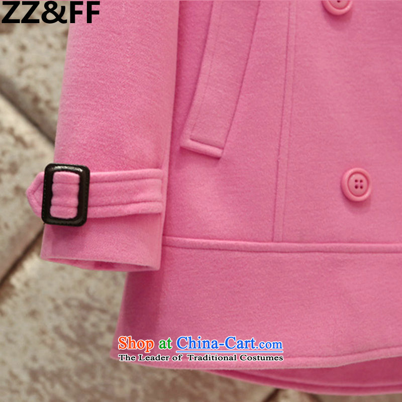 Zz&ff 2015 XL women Fall/Winter Collections new fat mm to cloak-windbreaker gross a jacket coat pink 5XL(? recommendations 180-200 catty ),ZZ&FF,,, shopping on the Internet
