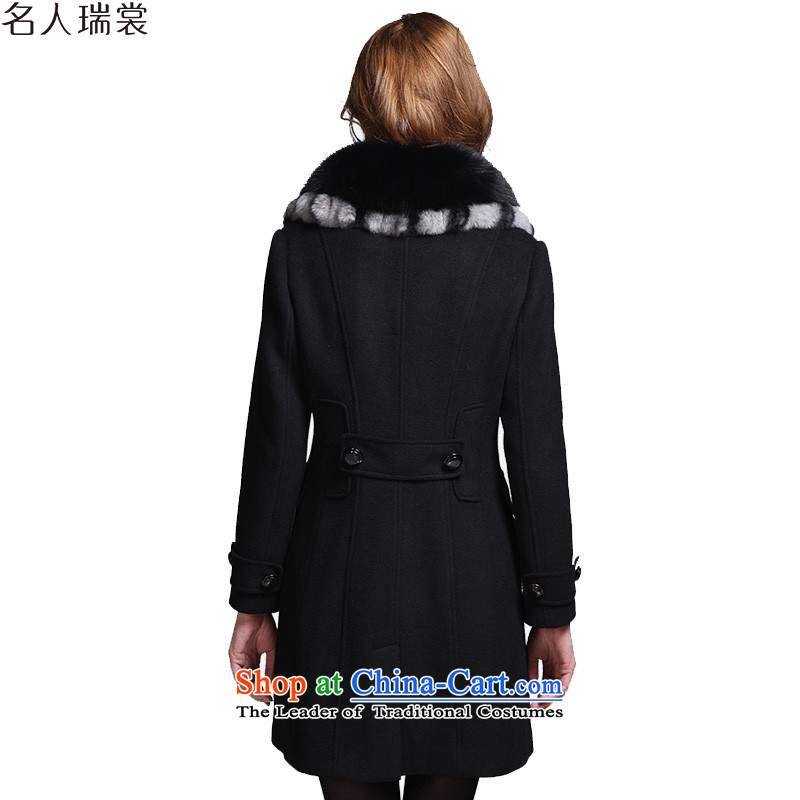 Celebrity, advisory autumn and winter new fox gross for double-wool coat of Sau San? version larger Korea gross black jacket XXL,? celebrity, Advisory Committee (MINGRENRUISHANG) , , , shopping on the Internet