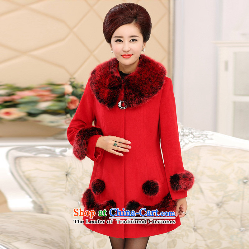 Yu's sin for larger women 2015 new products in the autumn and winter long wool coat of a middle-aged woman with Nagymaros Washable Wool Sweater Winter Red 4XL? It is recommended that you 160-180, Yu's sin (yuerxianzi) , , , shopping on the Internet