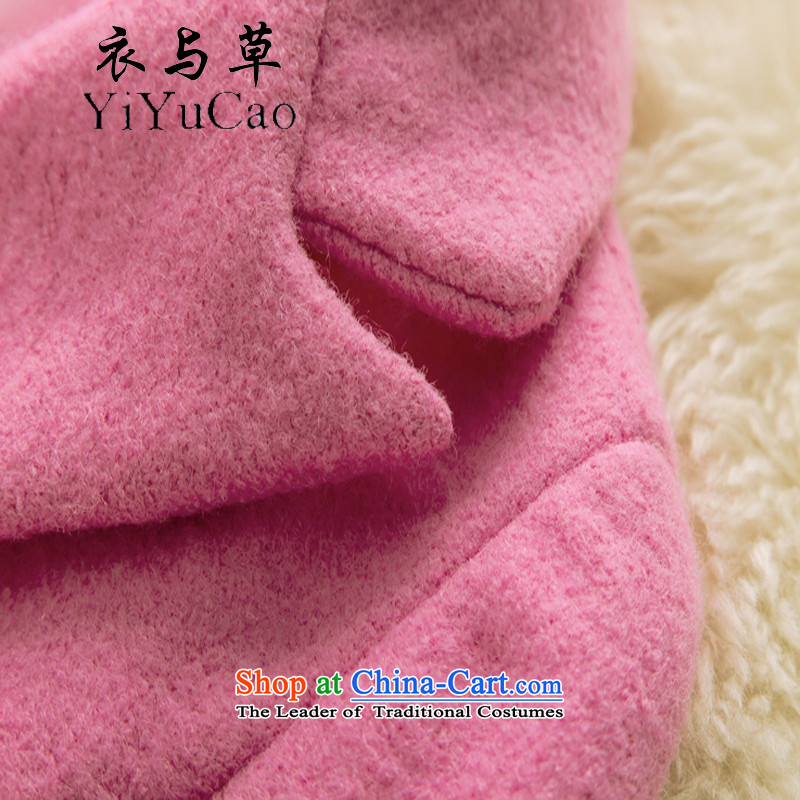 Yi with grass autumn 2015 new autumn and winter female autumn on female winter coats female hair)?? on Women's jacket winter new pink M coat and grass (yiyucao) , , , shopping on the Internet