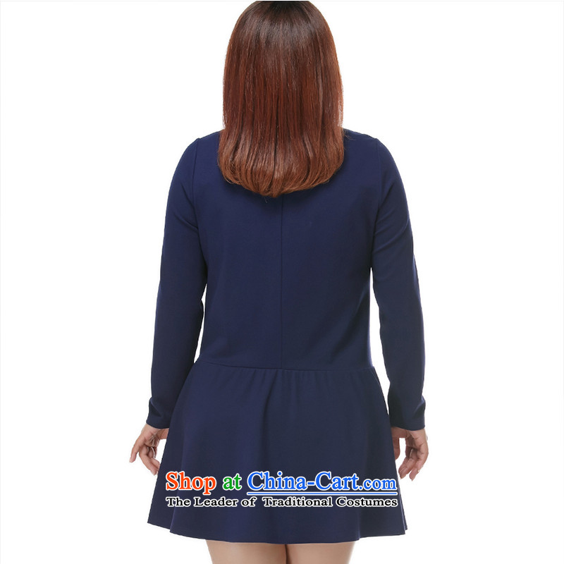 Msshe xl women 2015 New Fall/Winter Collections thick MM leisure preppy lapel dresses pre-sale 10713 blue 6XL- pre-sale on 10 December, the arrival of Susan Carroll, poetry Yee (MSSHE),,, shopping on the Internet