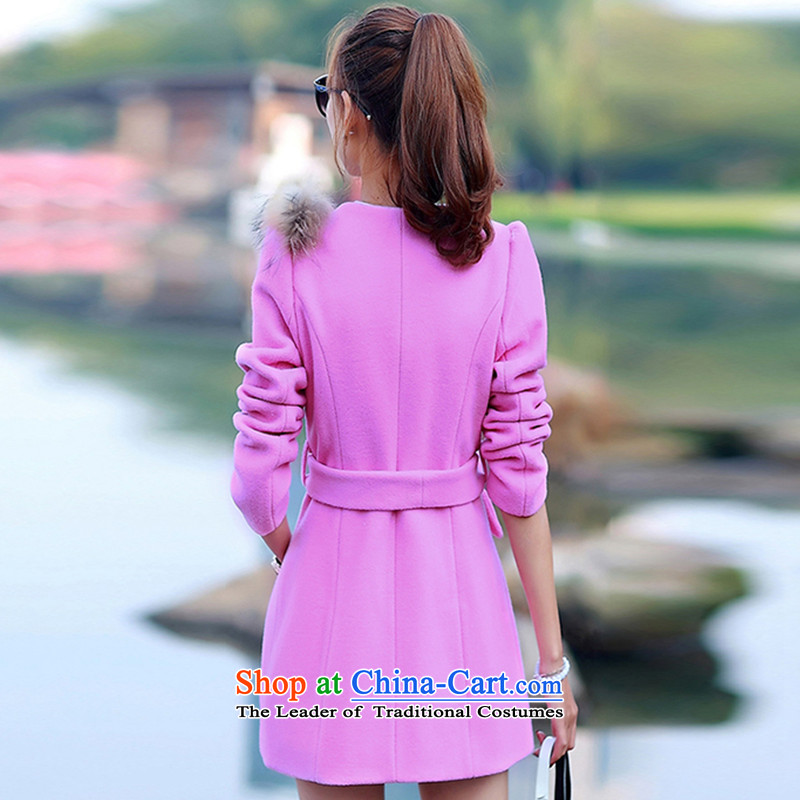 The holy day average 2015 Ying autumn and winter new women's Korea Edition Video thin hair so Sau San jacket female S588 pink M, the holy day average.... Ying shopping on the Internet