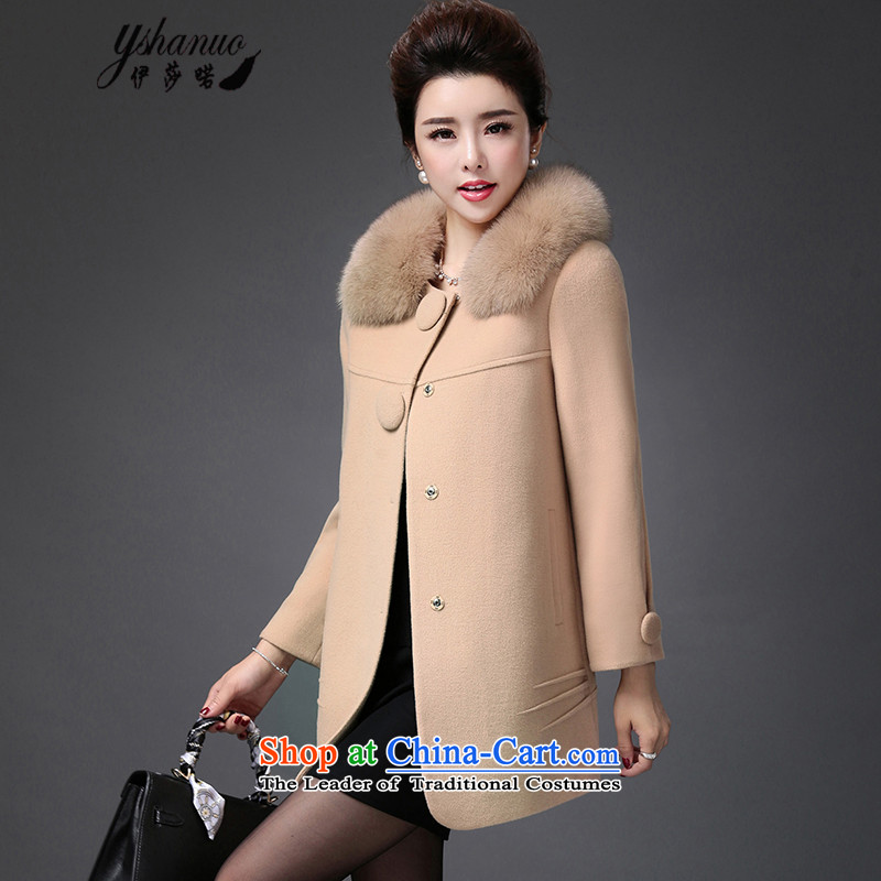 Isabel La Carconte 2015 autumn and winter woolen coat female Fox for long, Gross Gross a jacket mother boxed YS0016 KHAKI XXL, Isabelle well (YSHANUO) , , , shopping on the Internet