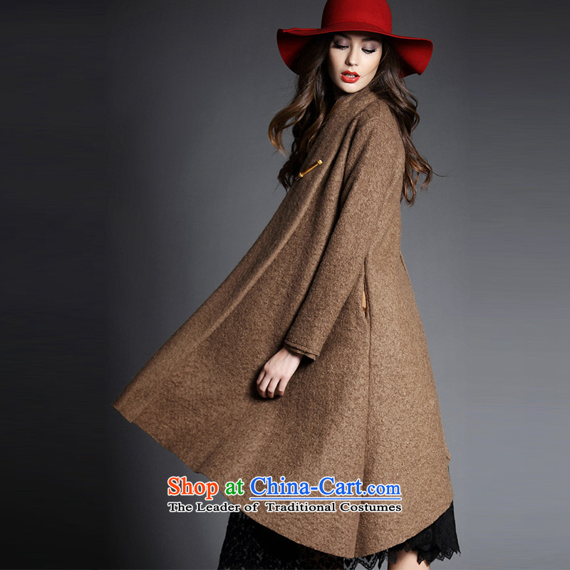 The Nordic wind hair? 2015 autumn and winter coats female new women's largest lapel pure color is not under the rules of long-sleeved cloak-jacket coat? female gross in long and color code ,nordic winds,,, shopping on the Internet