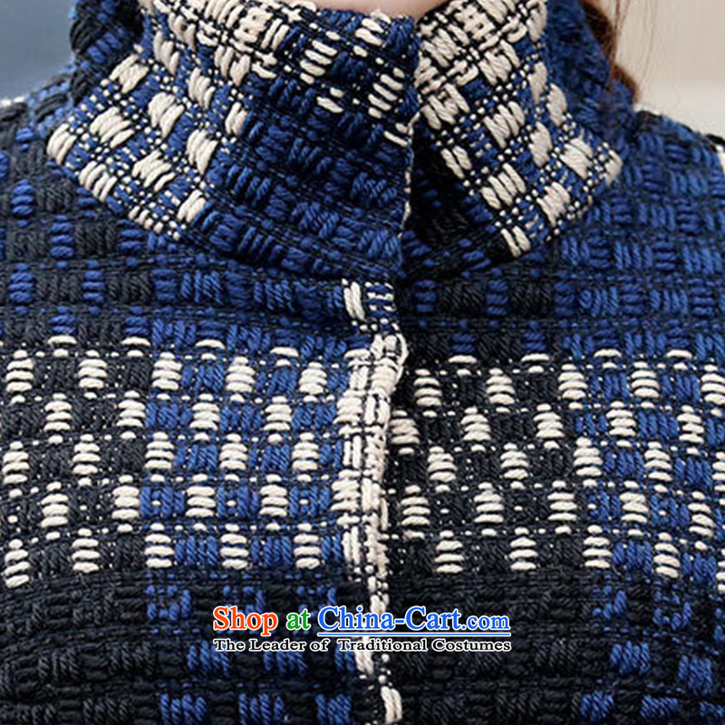 Scented Winter 2015 new stylish knitting weaving grid coarse wool terylene V1708 Jacket Color Picture XXL, scented (piaoxiang) , , , shopping on the Internet